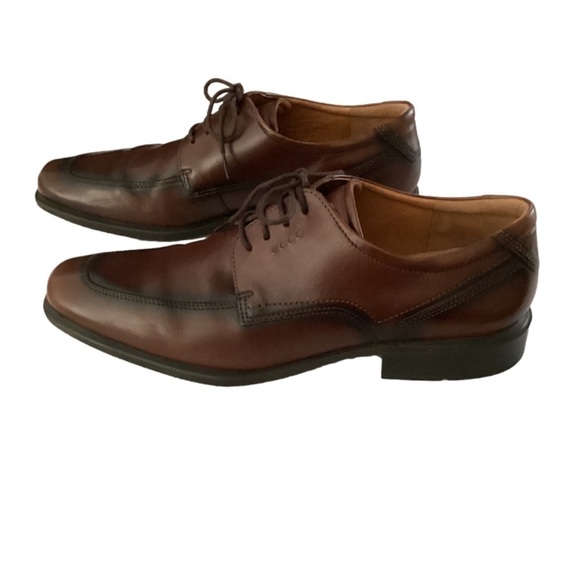 Ecco Leather Dress Shoes, Size 12.5, Brown